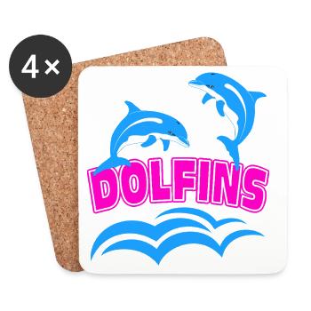 Delfin-Logo - Untersetzer (4er-Set) - Weiß - Vorne