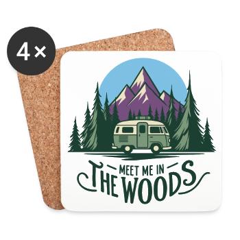 Camper - Meet Me in the Woods - Coasters (set of 4) - white - Front
