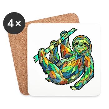 Geometric Sloth - Coasters (set of 4) - white - Front