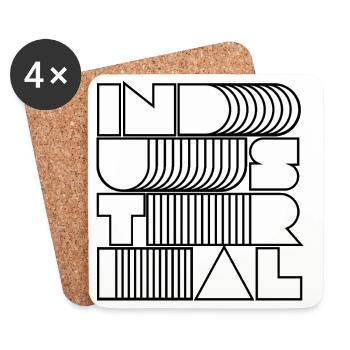 Industrielle Op-Art-Buchstaben - Untersetzer (4er-Set) - Weiß - Vorne