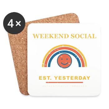 Weekend Social - Coasters (set of 4) - white - Front