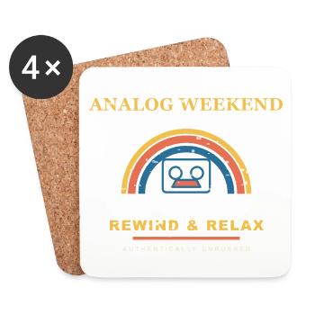 Analog Weekend - Untersetzer (4er-Set) - Weiß - Vorne