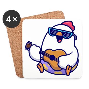Penguin Guitar Beach Jam - Coasters (set of 4) - white - Front