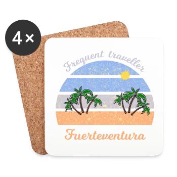 Frequent Traveler Fuerteventura Retro - Untersetzer (4er-Set) - Weiß - Vorne
