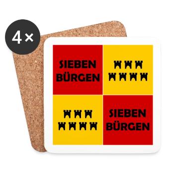Siebenbürgen Quadrat Muster - Untersetzer (4er-Set) - Weiß - Vorne