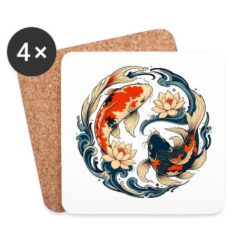 KoiCircle Lotus YinYang - Coasters (set of 4) - white - Front