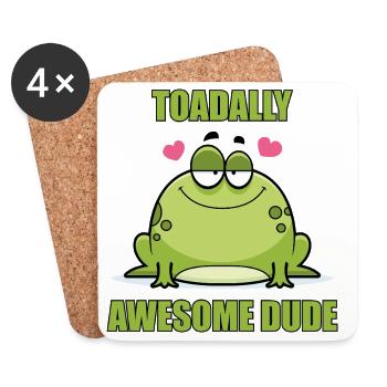 Toadally Awesome Dude - Coasters (set of 4) - white - Front