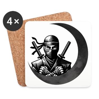 Shinobi Ninja – Geek-Geschenk - Untersetzer (4er-Set) - Weiß - Vorne