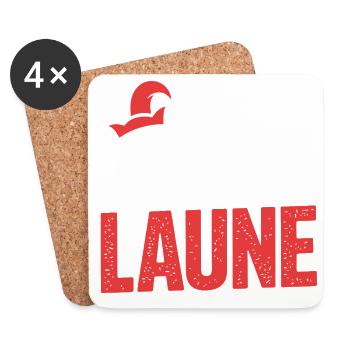 Gute Laune Karneval Fasching Karnevalskostüm Alaaf - Untersetzer (4er-Set) - Weiß - Vorne
