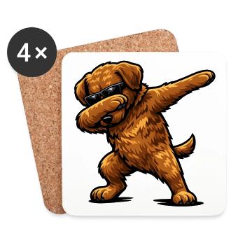 Dabbing Chesapeake Bay Retriever - Coasters (set of 4) - white - Front