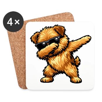 Dabbing Norfolk Terrier im Comic Stil - Untersetzer (4er-Set) - Weiß - Vorne