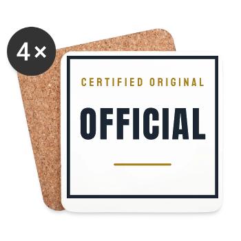 Timbre officiel Rétro - Original officiel - Dessous de verre (lot de 4) - blanc - Devant