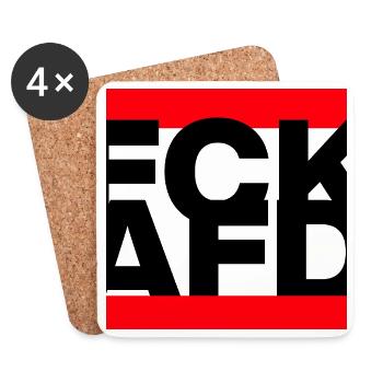 FCK AFD, NIE WIEDER IST JETZT, NO NZS, NO AFD - Coasters (set of 4) - white - Front