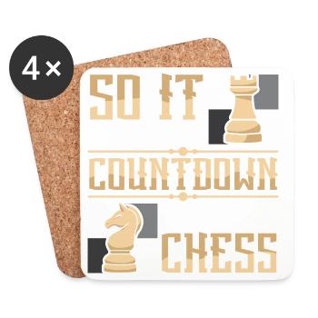 Chess Chess Player Chessboard - Coasters (set of 4) - white - Front
