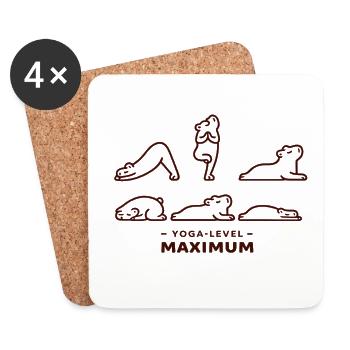 Niveaux de yoga : poses maximales de capybara - Dessous de verre (lot de 4) - blanc - Devant