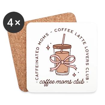 Coffee mom iced latte funny mother - Coasters (set of 4) - white - Front