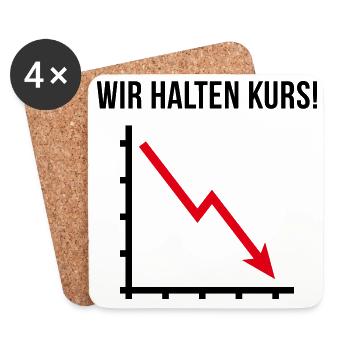 Wir Halten Kurs! (Fortschritt / Abwärts / POS 2C) - Untersetzer (4er-Set) - Weiß - Vorne