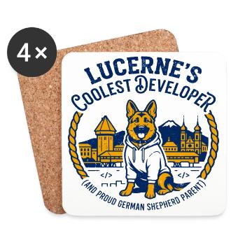 Lucerne Developer German Shepherd Parent Novelty - Coasters (set of 4) - white - Front