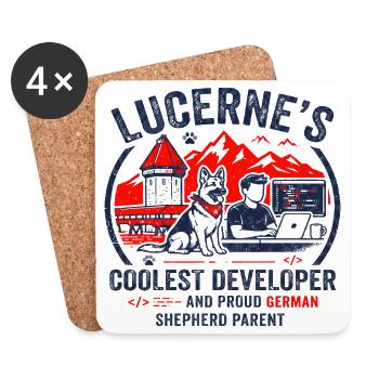 Lucerne Journalist Proud Dachshund Parent Apparel - Coasters (set of 4) - white - Front