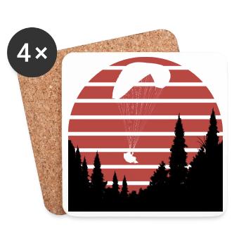 Gleitschirm_uber_Wald - Coasters (set of 4) - white - Front