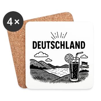 Deutschland - Urlaubsstimmung - Untersetzer (4er-Set) - Weiß - Vorne