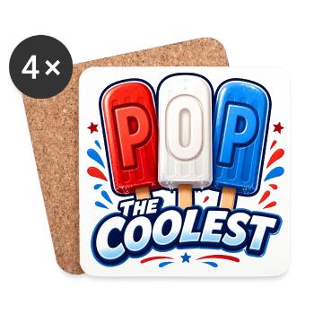 Lustiger Opa, der coolste Papa - Untersetzer (4er-Set) - Weiß - Vorne
