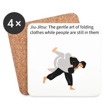 Judo Throw and Grip - Coasters (set of 4) - white - Front