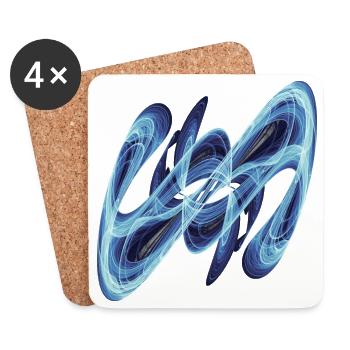 Blue Glow – Fractal Art - Coasters (set of 4) - white - Front