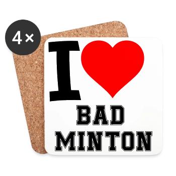 I Love Badminton - Coasters (set of 4) - white - Front