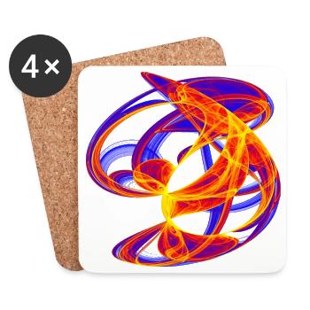 Feuerbahn – Chaos Kunst - Coasters (set of 4) - white - Front