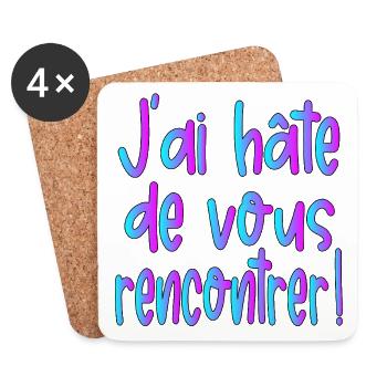 J'ai hâte de vous rencontrer - Dessous de verre (lot de 4) - blanc - Devant
