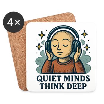 Quiet minds think deeply - Coasters (set of 4) - white - Front