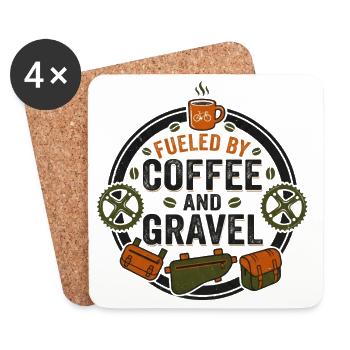 Fueled By Coffee And Gravel Cycling Shirt - Coasters (set of 4) - white - Front