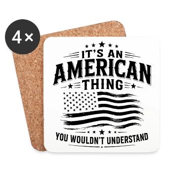 This is an American thing with USA pride - Coasters (set of 4) - white - Front