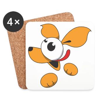 Cute Comic Dog - Coasters (set of 4) - white - Front