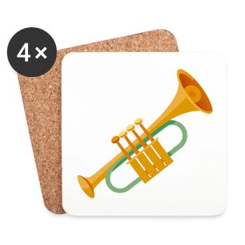 Trumpet - Coasters (set of 4) - white - Front