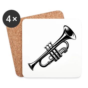Trumpet - Coasters (set of 4) - white - Front