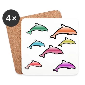 Dolphins - Coasters (set of 4) - white - Front