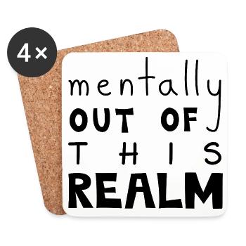 Mentally Out Of This Realm, Black - Coasters (set of 4) - white - Front