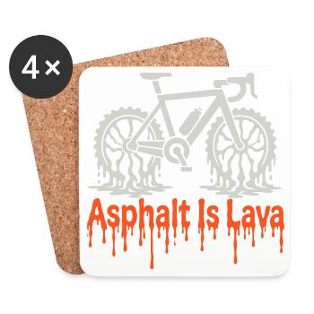 L’asphalte, c’est un vélo de lave - Dessous de verre (lot de 4) - blanc - Devant