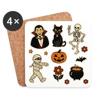 Midnight Mischief Halloween Set - Coasters (set of 4) - white - Front