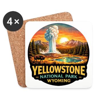 Yellowstone National Park Adventure Nature - Coasters (set of 4) - white - Front