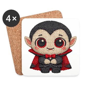 Cute vampire in knitted look - Coasters (set of 4) - white - Front
