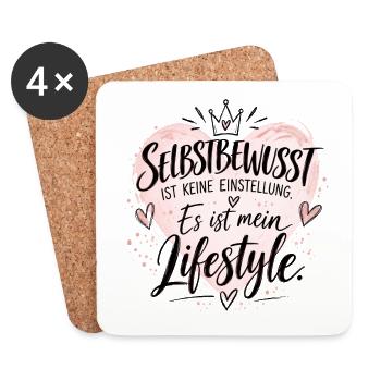 Selbstbewusstes Lifestyle-Herz - Untersetzer (4er-Set) - Weiß - Vorne