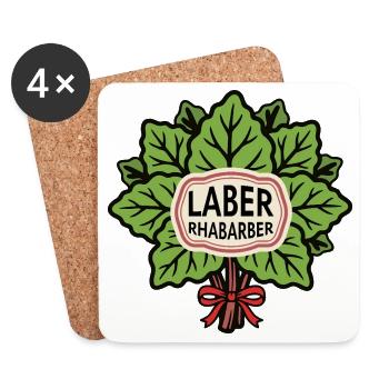 Rhabarber Laber Blätter Bouquet - Untersetzer (4er-Set) - Weiß - Vorne
