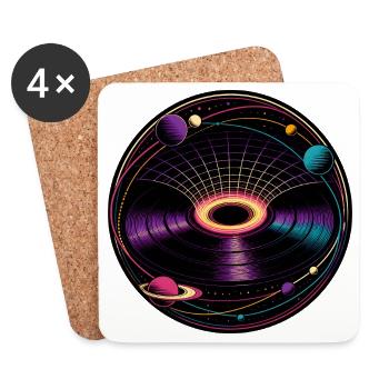 Gravity Well Vinyl Black Hole Physics - Coasters (set of 4) - white - Front