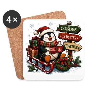 Christmas Penguin - Coasters (set of 4) - white - Front