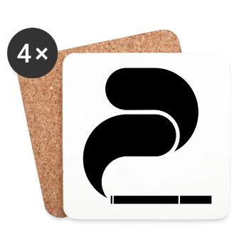 Black Cigarette – Graphic Illustration - Coasters (set of 4) - white - Front