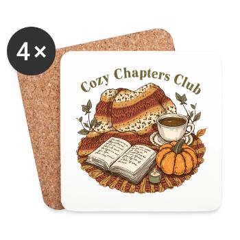 Cozy Chapters Club Reading Fall - Coasters (set of 4) - white - Front