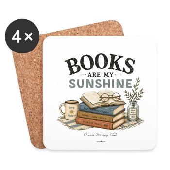 Les livres sont mon rayon de soleil en lecture - Dessous de verre (lot de 4) - blanc - Devant